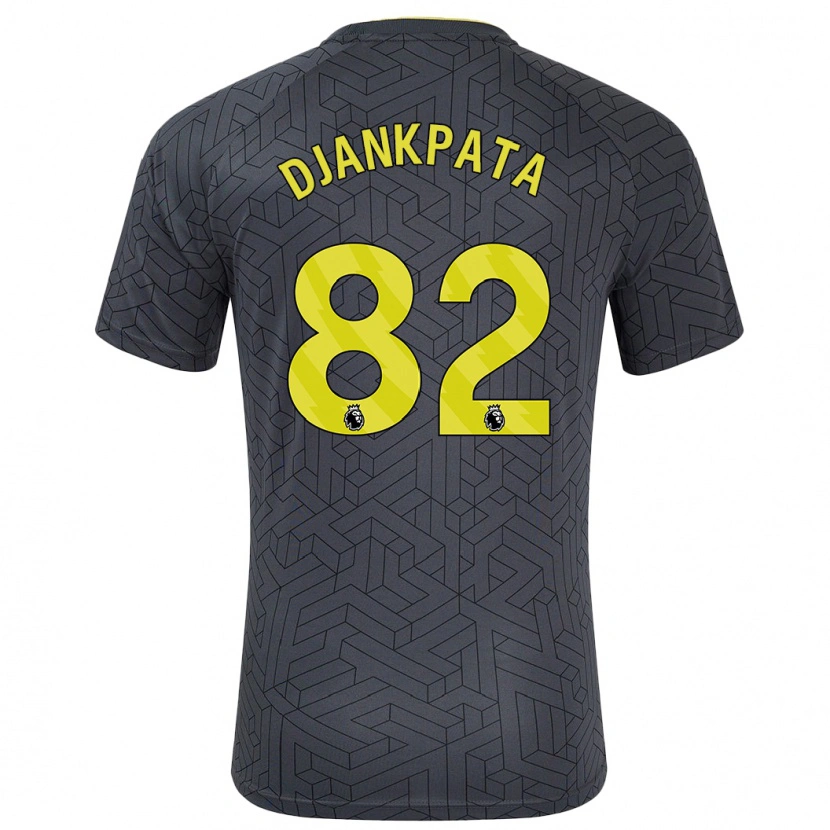 Danxen Kinderen Halid Djankpata #82 Zwart Geel Uitshirt Uittenue 2024/25 T-Shirt