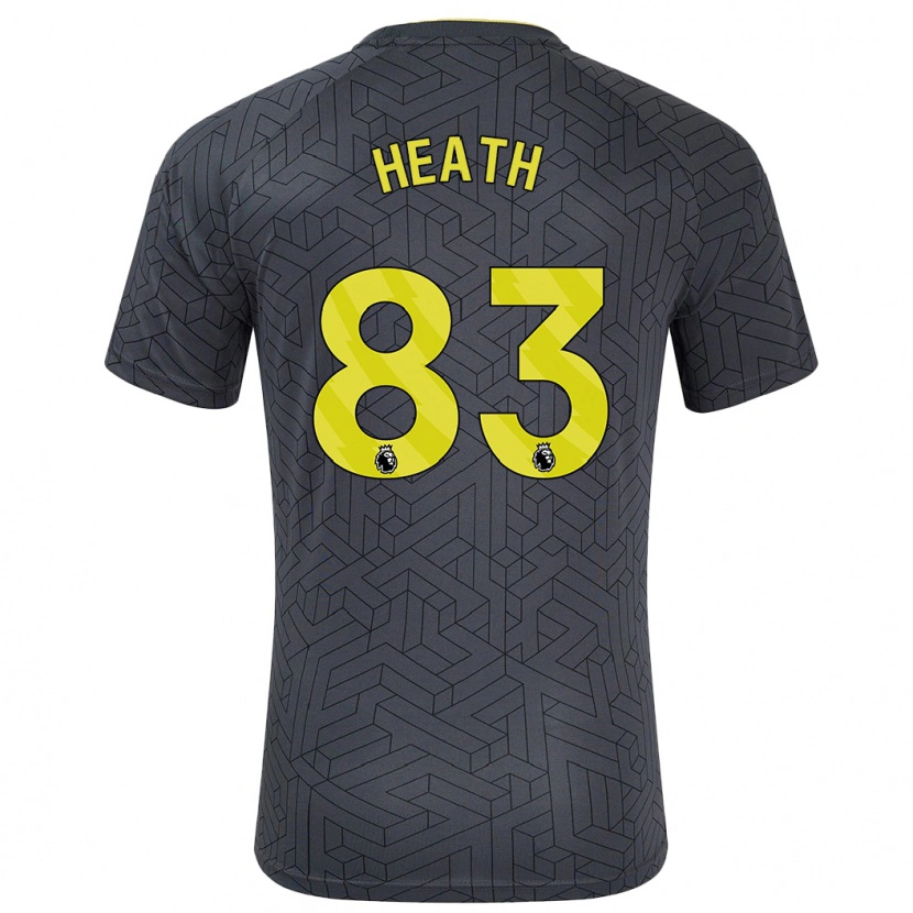 Danxen Kinderen Isaac Heath #83 Zwart Geel Uitshirt Uittenue 2024/25 T-Shirt