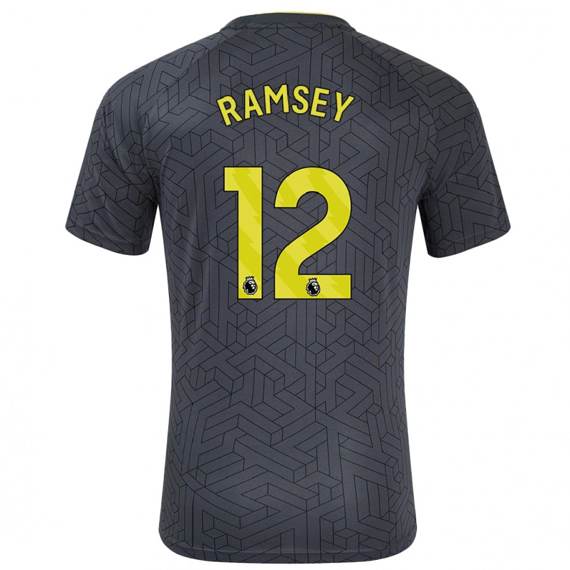 Danxen Kinderen Emily Ramsey #12 Zwart Geel Uitshirt Uittenue 2024/25 T-Shirt