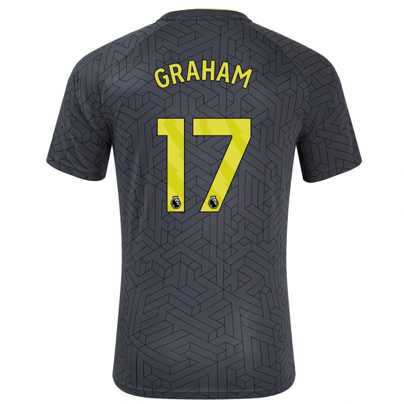 Danxen Kinderen Lucy Graham #17 Zwart Geel Uitshirt Uittenue 2024/25 T-Shirt