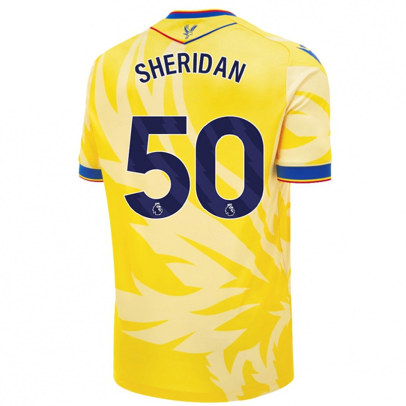 Danxen Kinderen Joe Sheridan #50 Geel Uitshirt Uittenue 2024/25 T-Shirt