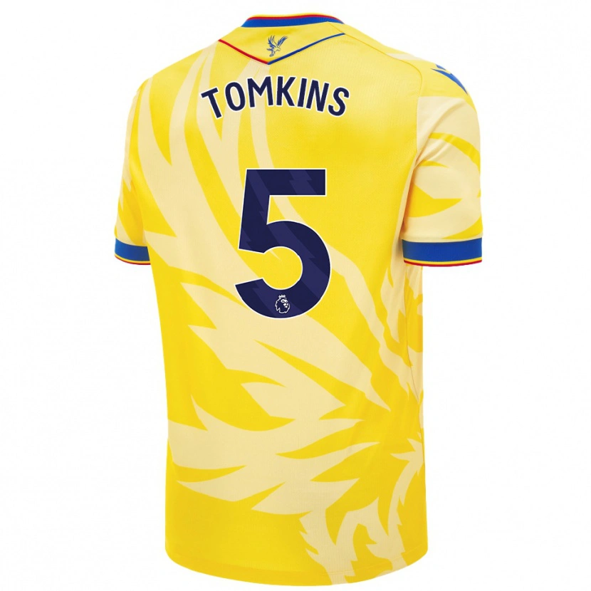 Danxen Kinderen James Tomkins #5 Geel Uitshirt Uittenue 2024/25 T-Shirt