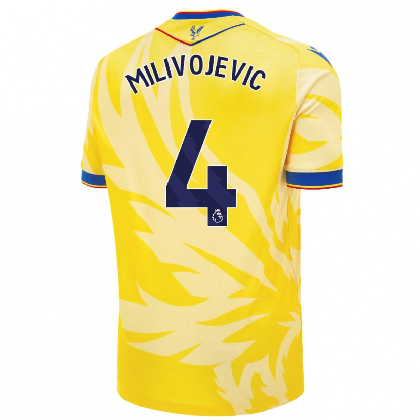 Danxen Kinderen Luka Milivojevic #4 Geel Uitshirt Uittenue 2024/25 T-Shirt