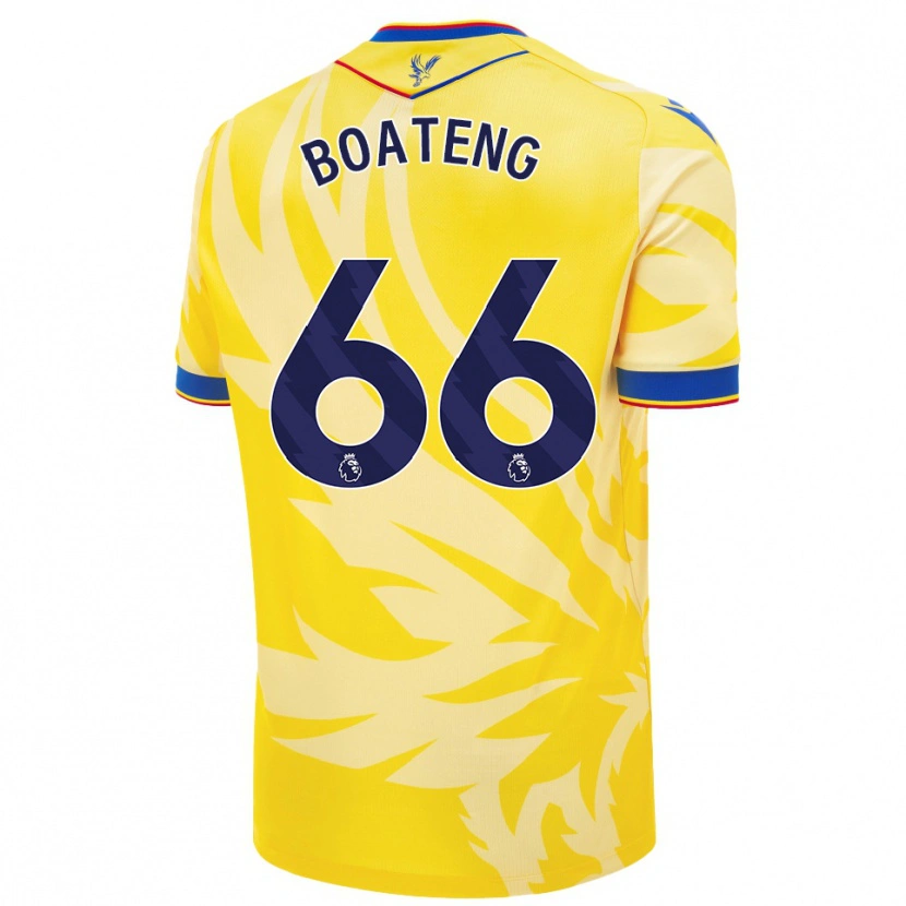 Danxen Kinderen David Boateng #66 Geel Uitshirt Uittenue 2024/25 T-Shirt