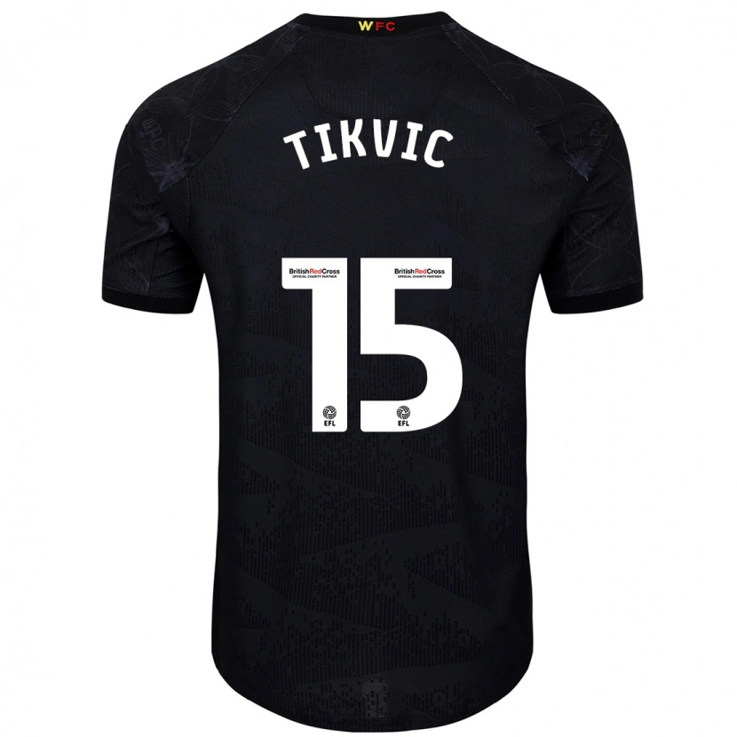 Danxen Kinderen Antonio Tikvic #15 Zwart Wit Uitshirt Uittenue 2024/25 T-Shirt