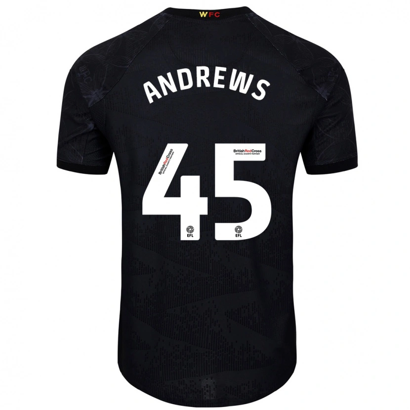 Danxen Kinderen Ryan Andrews #45 Zwart Wit Uitshirt Uittenue 2024/25 T-Shirt