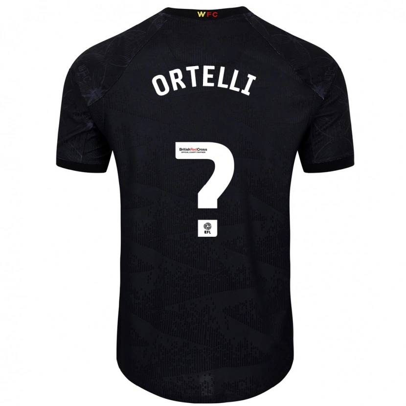 Danxen Kinderen Gabriel Ortelli #0 Zwart Wit Uitshirt Uittenue 2024/25 T-Shirt