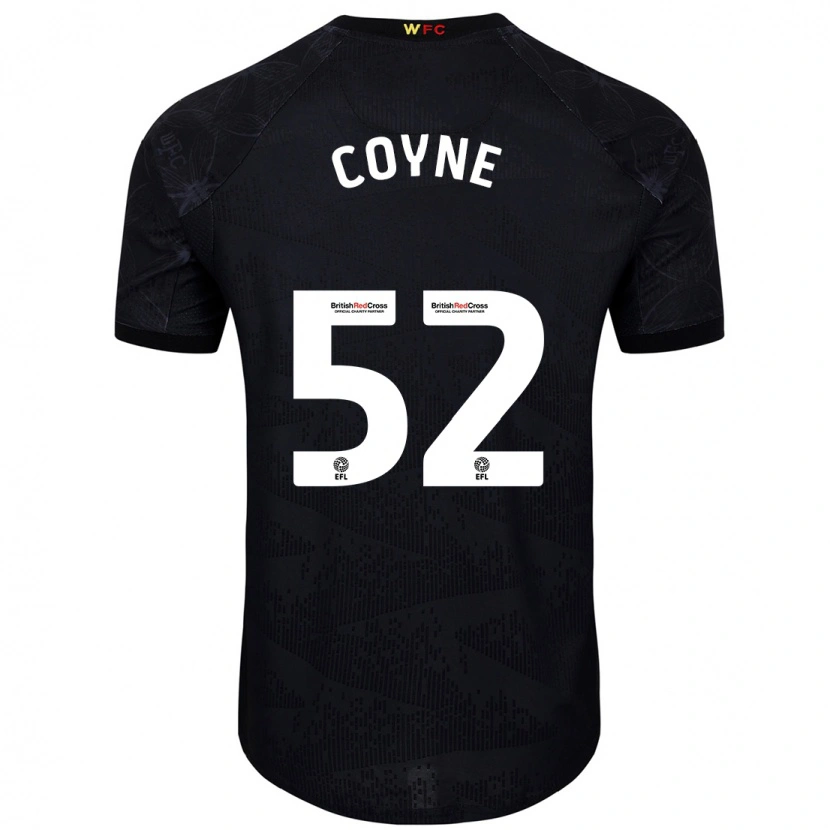 Danxen Kinderen Aidan Coyne #52 Zwart Wit Uitshirt Uittenue 2024/25 T-Shirt