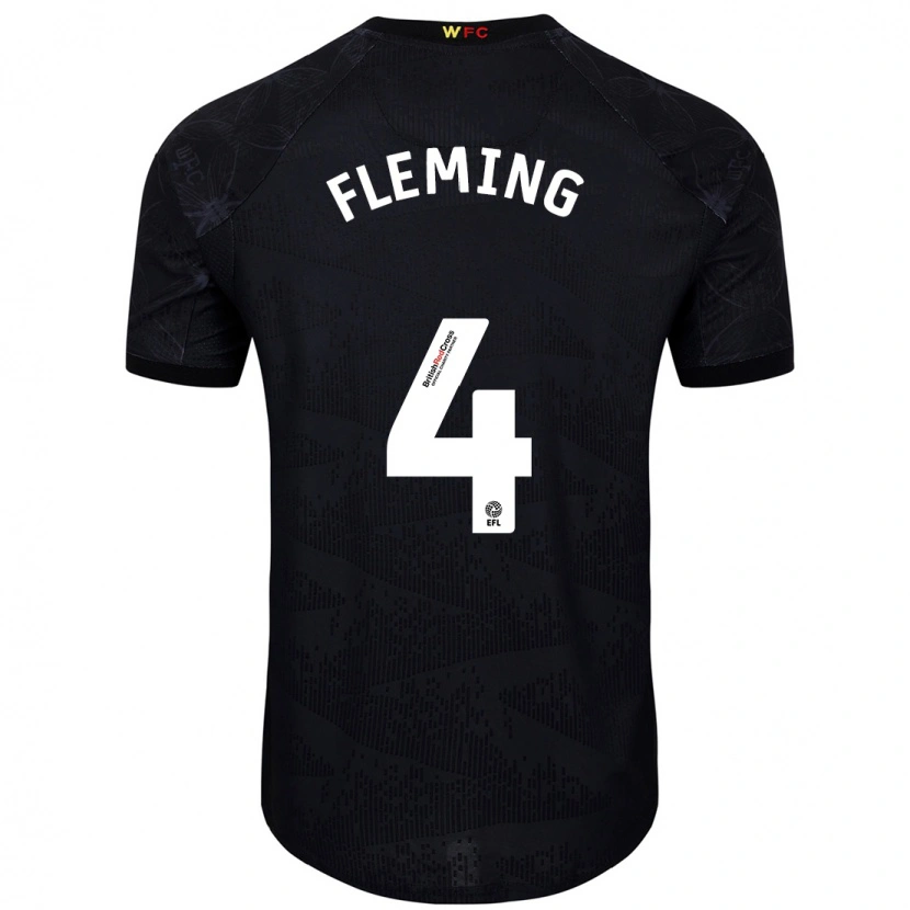 Danxen Kinderen Charlotte Fleming #4 Zwart Wit Uitshirt Uittenue 2024/25 T-Shirt