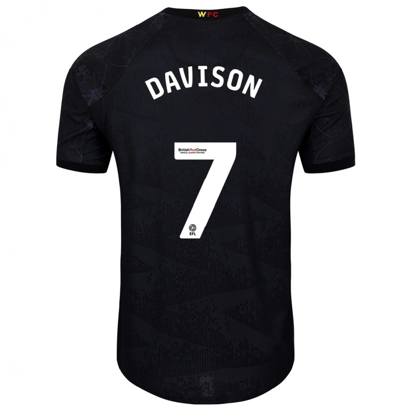 Danxen Kinderen Gemma Davison #7 Zwart Wit Uitshirt Uittenue 2024/25 T-Shirt