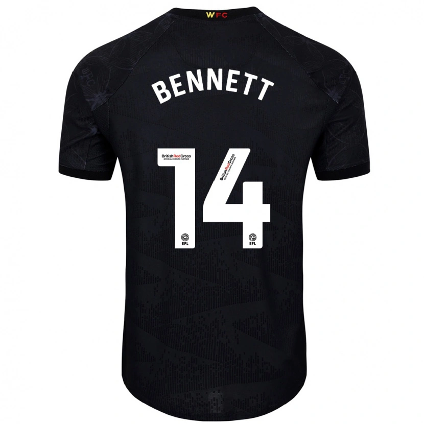 Danxen Kinderen Harley Bennett #14 Zwart Wit Uitshirt Uittenue 2024/25 T-Shirt