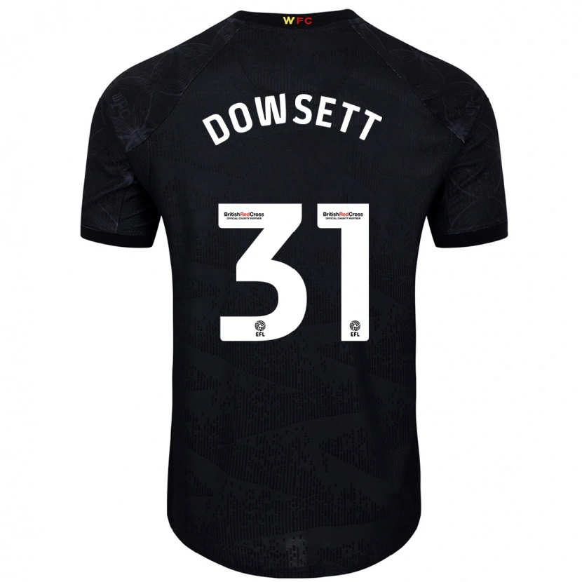 Danxen Kinderen Rebekah Dowsett #31 Zwart Wit Uitshirt Uittenue 2024/25 T-Shirt