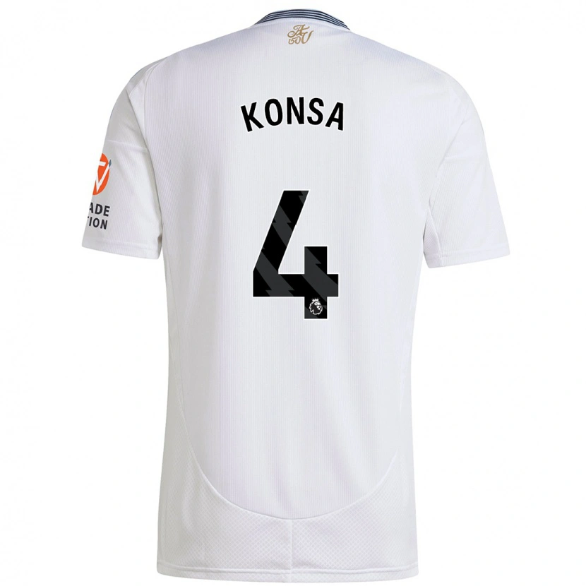 Danxen Kinderen Ezri Konsa #4 Wit Uitshirt Uittenue 2024/25 T-Shirt