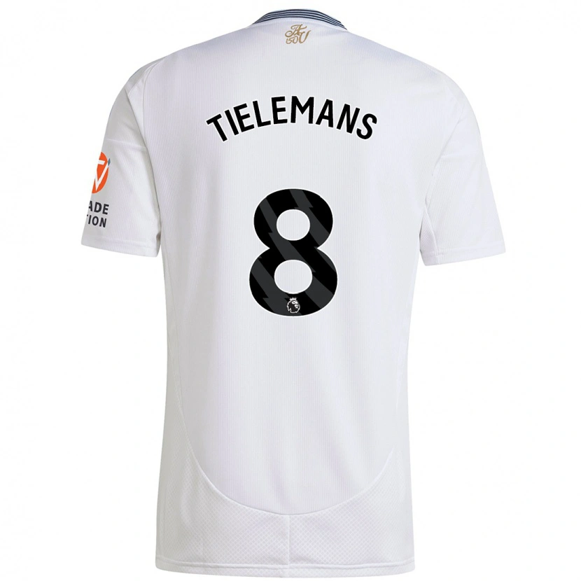 Danxen Kinderen Youri Tielemans #8 Wit Uitshirt Uittenue 2024/25 T-Shirt