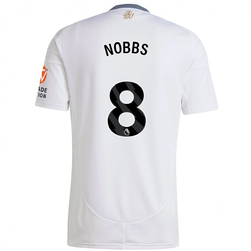 Danxen Kinderen Jordan Nobbs #8 Wit Uitshirt Uittenue 2024/25 T-Shirt