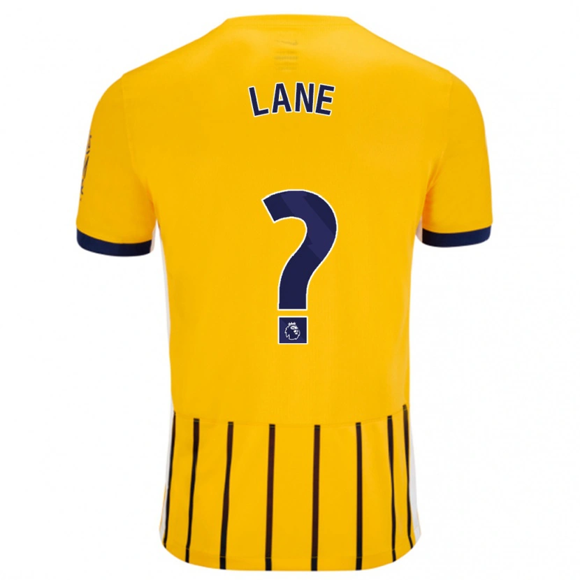 Danxen Kinderen Darius Lane #0 Goud Blauw Krijtstrepen Uitshirt Uittenue 2024/25 T-Shirt