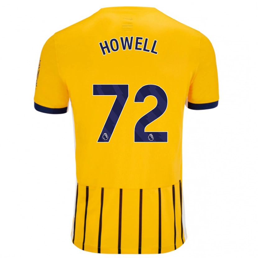 Danxen Kinderen Harry Howell #72 Goud Blauw Krijtstrepen Uitshirt Uittenue 2024/25 T-Shirt