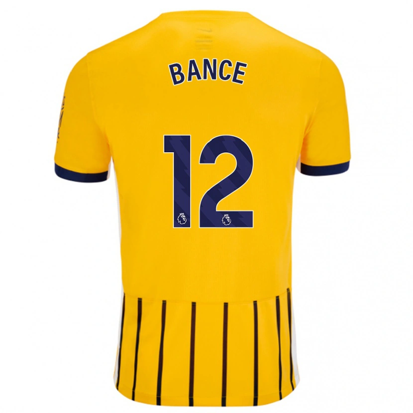 Danxen Kinderen Libby Bance #12 Goud Blauw Krijtstrepen Uitshirt Uittenue 2024/25 T-Shirt