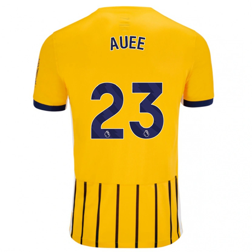 Danxen Kinderen Marit Auée #23 Goud Blauw Krijtstrepen Uitshirt Uittenue 2024/25 T-Shirt