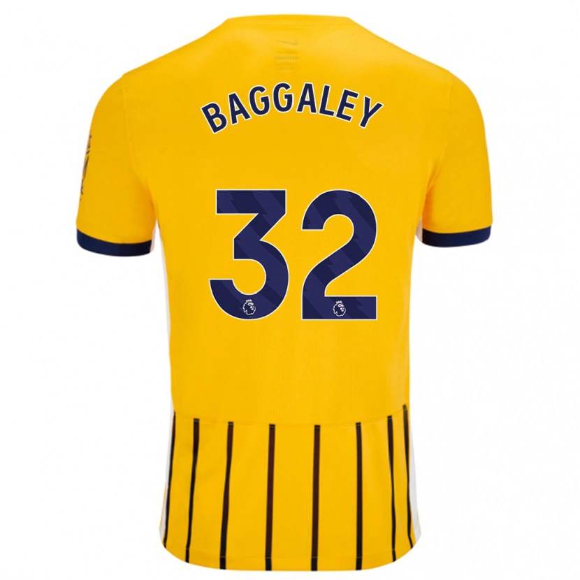 Danxen Kinderen Sophie Baggaley #32 Goud Blauw Krijtstrepen Uitshirt Uittenue 2024/25 T-Shirt