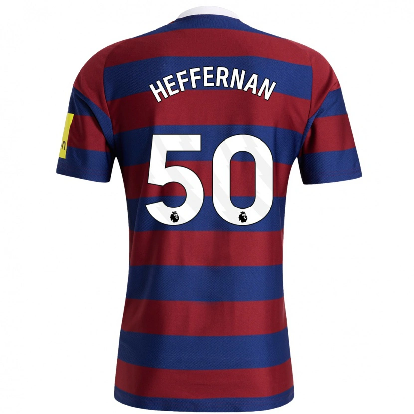 Danxen Kinderen Cathal Heffernan #50 Bordeauxrood Marineblauw Uitshirt Uittenue 2024/25 T-Shirt