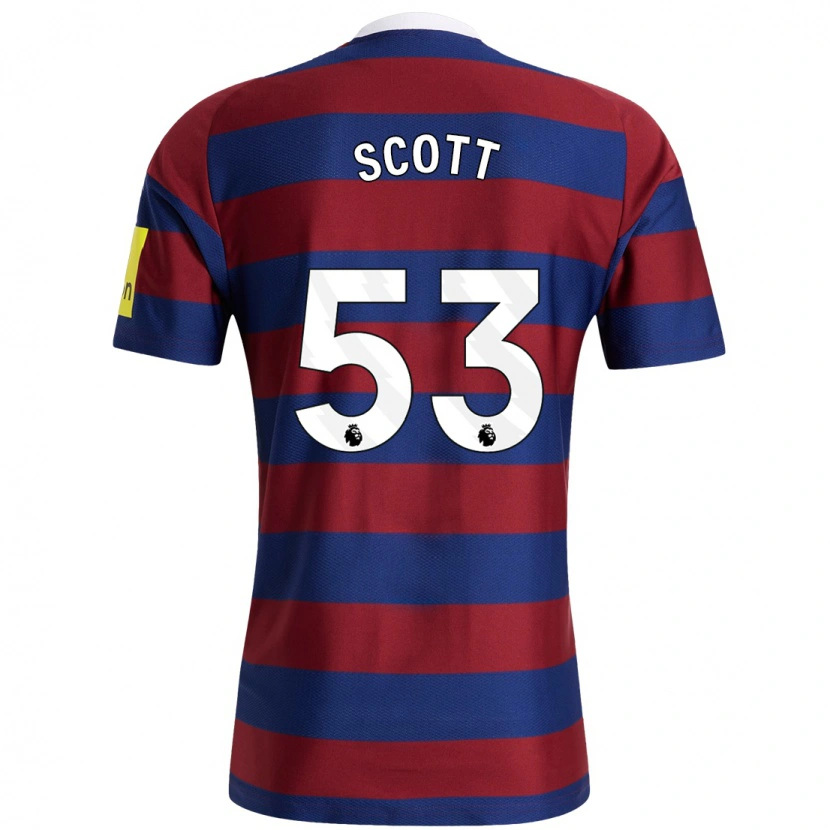 Danxen Kinderen Joshua Scott #53 Bordeauxrood Marineblauw Uitshirt Uittenue 2024/25 T-Shirt