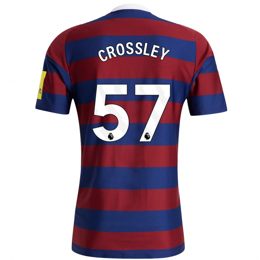 Danxen Kinderen Kyle Crossley #57 Bordeauxrood Marineblauw Uitshirt Uittenue 2024/25 T-Shirt