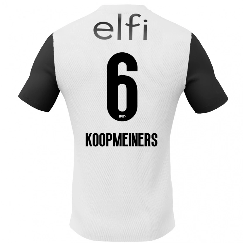 Danxen Kinderen Peer Koopmeiners #6 Wit Zwart Uitshirt Uittenue 2024/25 T-Shirt