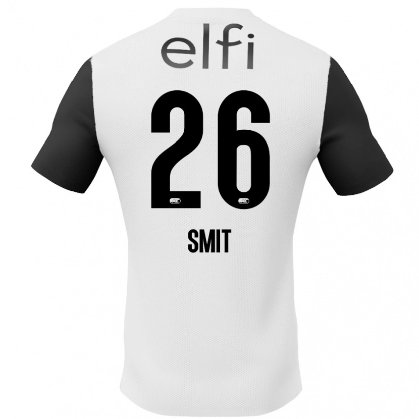 Danxen Kinderen Kees Smit #26 Wit Zwart Uitshirt Uittenue 2024/25 T-Shirt