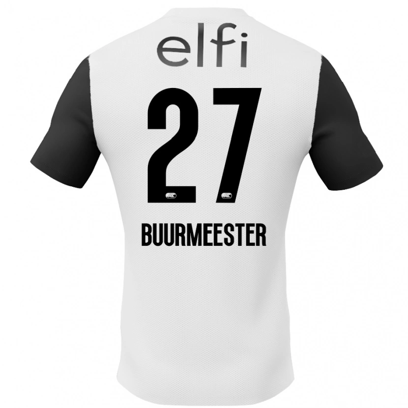 Danxen Kinderen Zico Buurmeester #27 Wit Zwart Uitshirt Uittenue 2024/25 T-Shirt