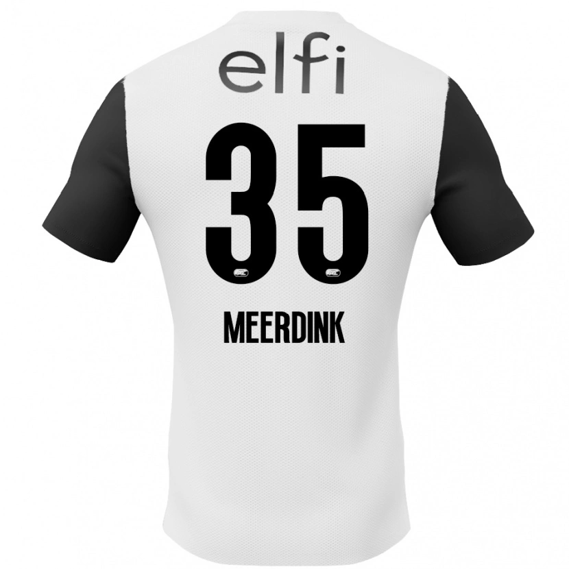 Danxen Kinderen Mexx Meerdink #35 Wit Zwart Uitshirt Uittenue 2024/25 T-Shirt