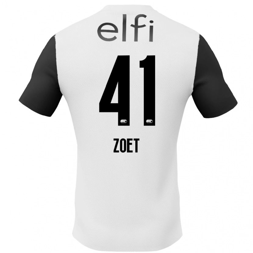 Danxen Kinderen Jeroen Zoet #41 Wit Zwart Uitshirt Uittenue 2024/25 T-Shirt