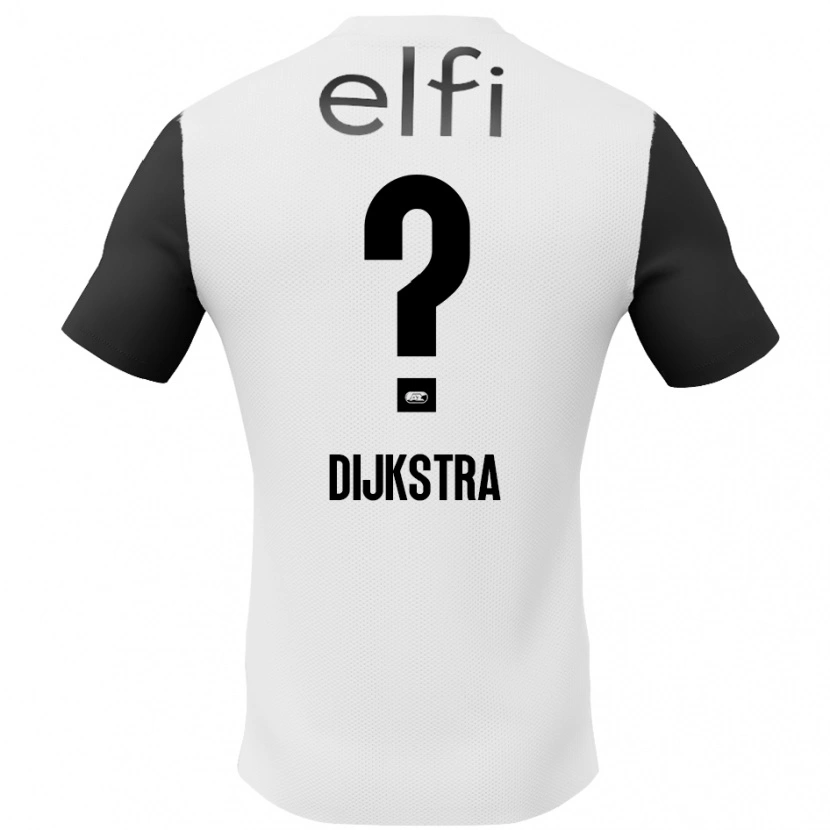 Danxen Kinderen Elijah Dijkstra #0 Wit Zwart Uitshirt Uittenue 2024/25 T-Shirt