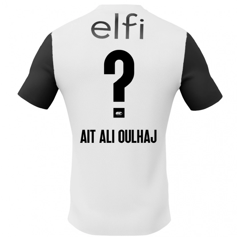 Danxen Kinderen Adam Ait Ali Oulhaj #0 Wit Zwart Uitshirt Uittenue 2024/25 T-Shirt