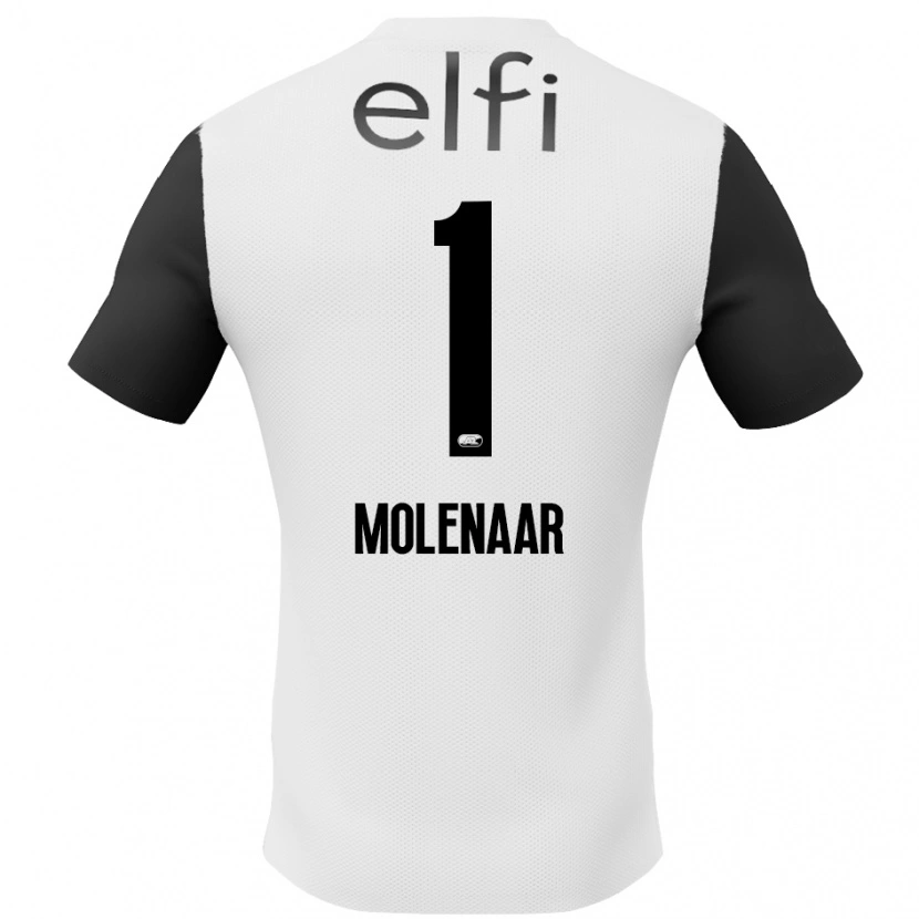 Danxen Kinderen Finn Molenaar #1 Wit Zwart Uitshirt Uittenue 2024/25 T-Shirt