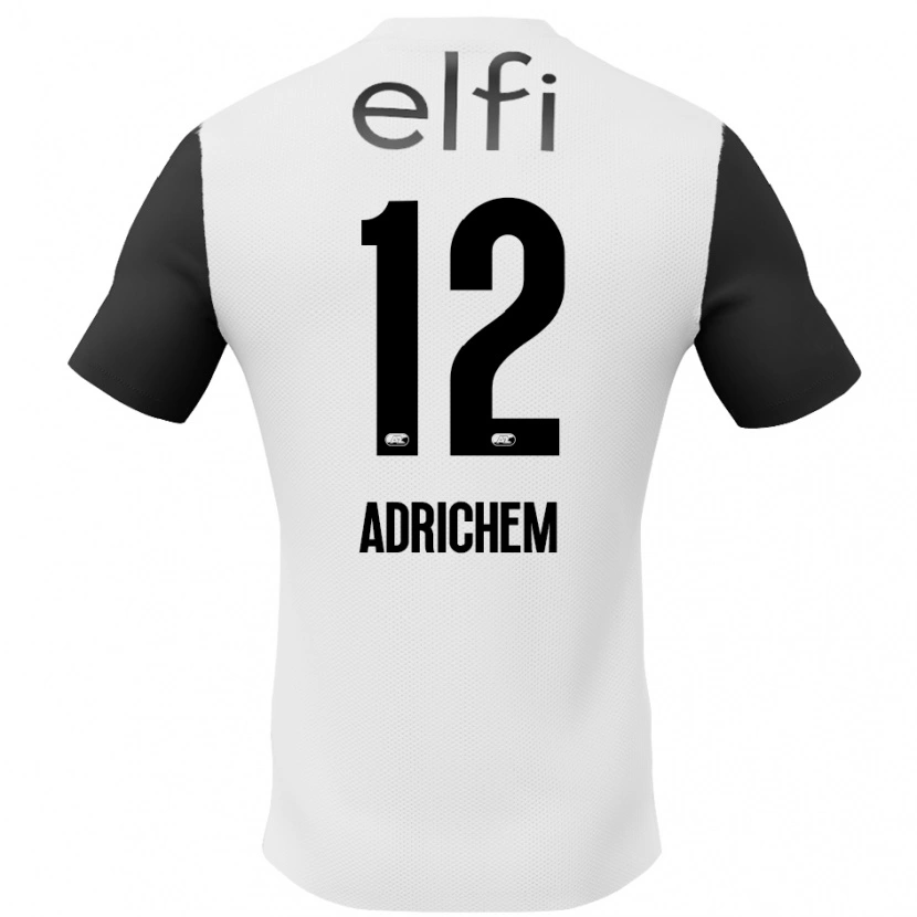 Danxen Kinderen Mees Adrichem #12 Wit Zwart Uitshirt Uittenue 2024/25 T-Shirt