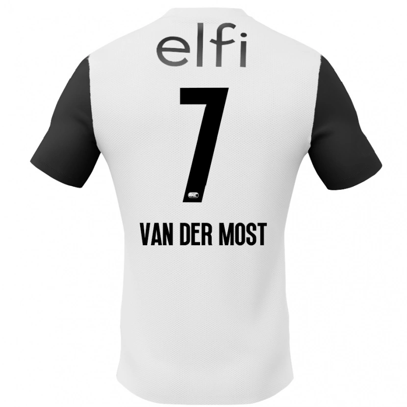 Danxen Kinderen Veerle Van Der Most #7 Wit Zwart Uitshirt Uittenue 2024/25 T-Shirt