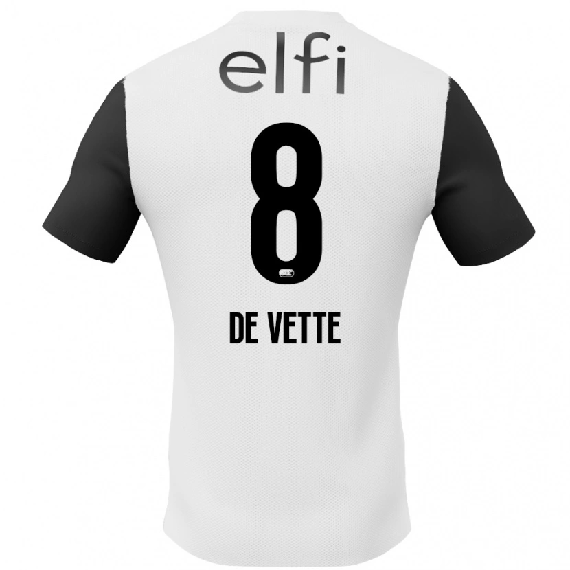 Danxen Kinderen Manique De Vette #8 Wit Zwart Uitshirt Uittenue 2024/25 T-Shirt