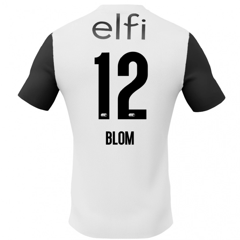 Danxen Kinderen Robin Blom #12 Wit Zwart Uitshirt Uittenue 2024/25 T-Shirt