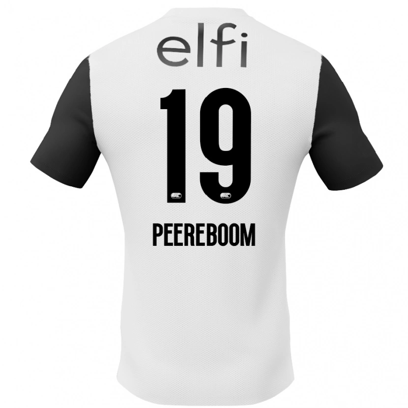 Danxen Kinderen Sanne Peereboom #19 Wit Zwart Uitshirt Uittenue 2024/25 T-Shirt