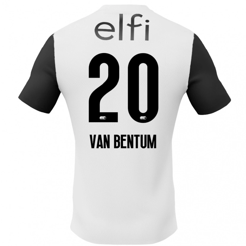 Danxen Kinderen Mirte Van Bentum #20 Wit Zwart Uitshirt Uittenue 2024/25 T-Shirt