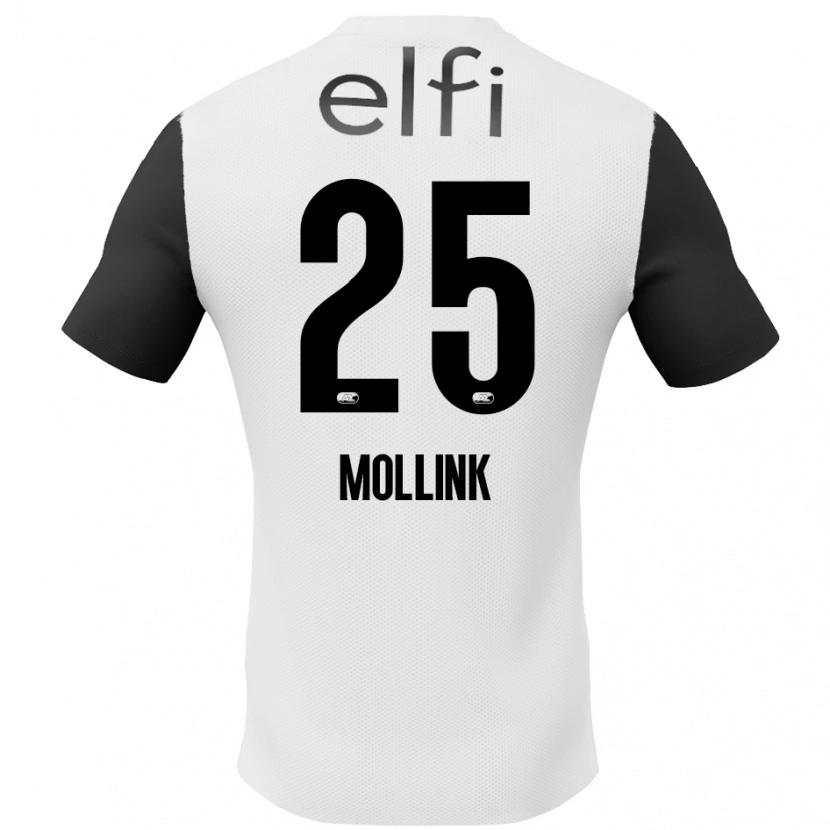 Danxen Kinderen Yaël Mollink #25 Wit Zwart Uitshirt Uittenue 2024/25 T-Shirt