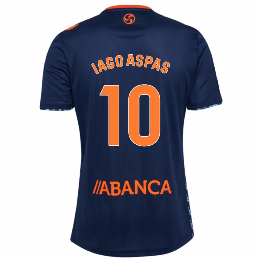 Danxen Kinderen Iago Aspas #10 Marineblauw Uitshirt Uittenue 2024/25 T-Shirt