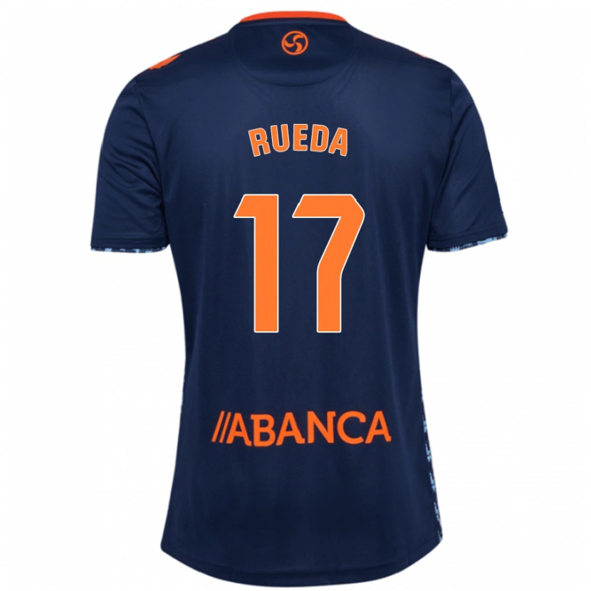 Danxen Kinderen Javi Rueda #17 Marineblauw Uitshirt Uittenue 2024/25 T-Shirt