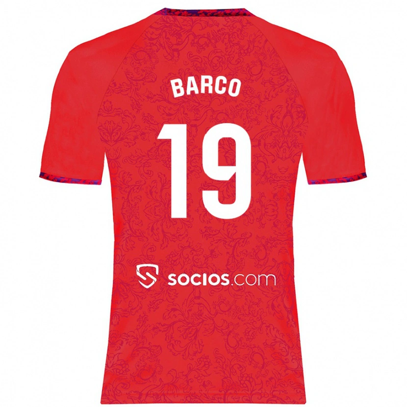 Danxen Kinderen Valentín Barco #19 Rood Uitshirt Uittenue 2024/25 T-Shirt