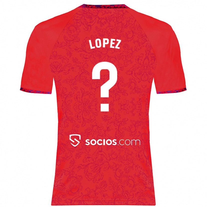 Danxen Kinderen David López #0 Rood Uitshirt Uittenue 2024/25 T-Shirt