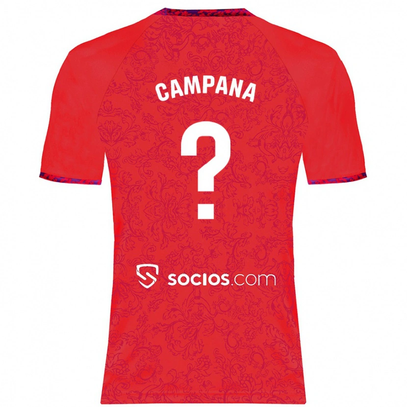 Danxen Kinderen Massimo Campana #0 Rood Uitshirt Uittenue 2024/25 T-Shirt