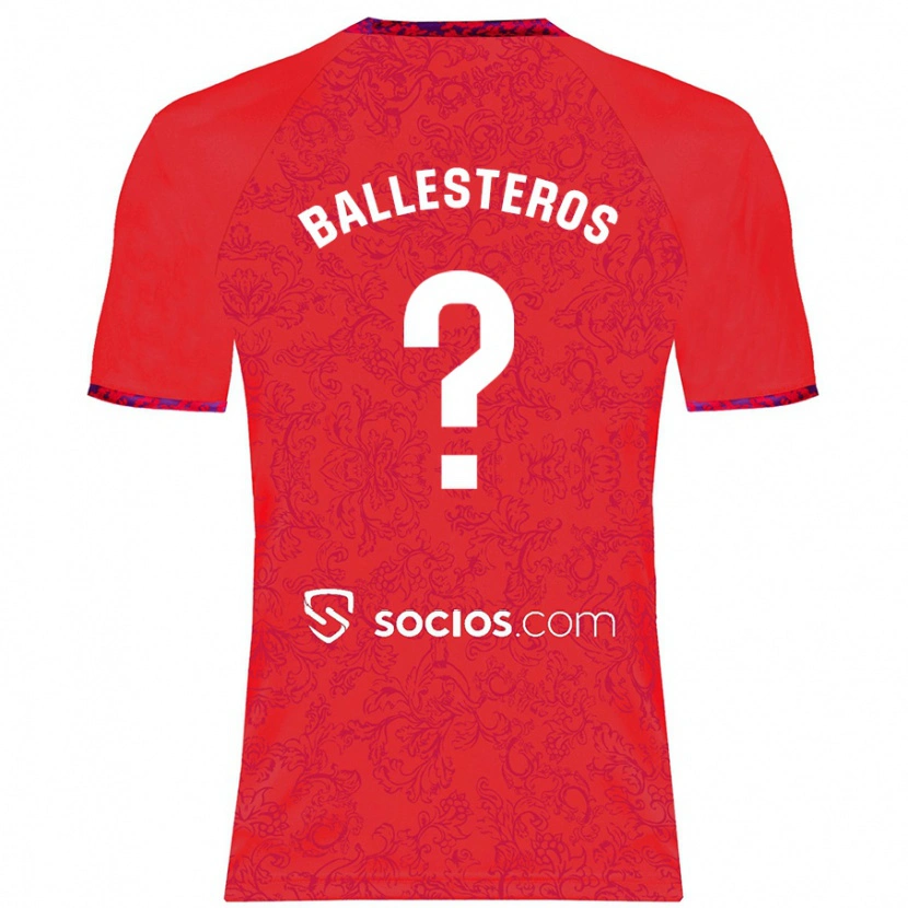 Danxen Kinderen Gonzalo Ballesteros #0 Rood Uitshirt Uittenue 2024/25 T-Shirt