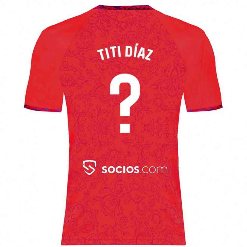 Danxen Kinderen Titi Díaz #0 Rood Uitshirt Uittenue 2024/25 T-Shirt