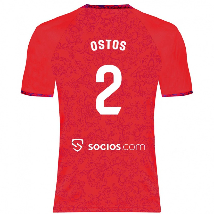 Danxen Kinderen Fran Ostos #2 Rood Uitshirt Uittenue 2024/25 T-Shirt